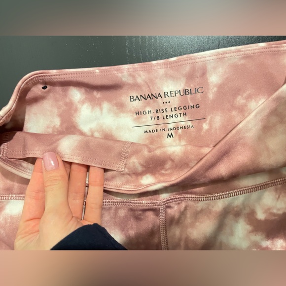 Banana Republic Pink Tie Dye High Rise 7/8 Pink Leggings Size Medium - Picture 4 of 9